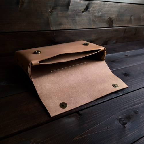 栃木レザーで作ったヌメ革のウエストポーチ】 牛革 レザー 本革 小物