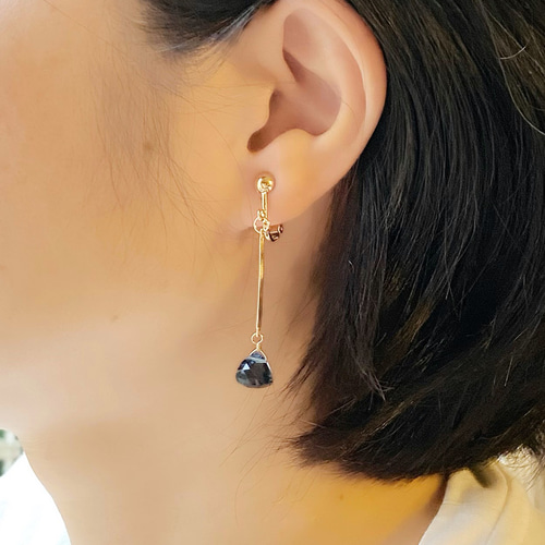 London Blue Quartz Earrings ロンドンブルークォーツのスティック 