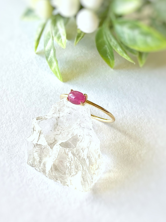 ルビーの指輪 7月誕生石 sv925 18KGP 14kgf変更可能 指輪・リング