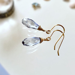 Mystic Tanzanite Blue Quartz Earrings 14kgf 1枚目の画像