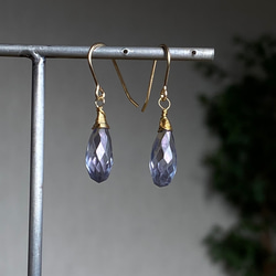 Mystic Tanzanite Blue Quartz Earrings 14kgf 5枚目の画像