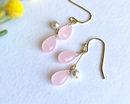 14kgf 桜の花びらピアス/イヤリング ピアス（フック・チェーン