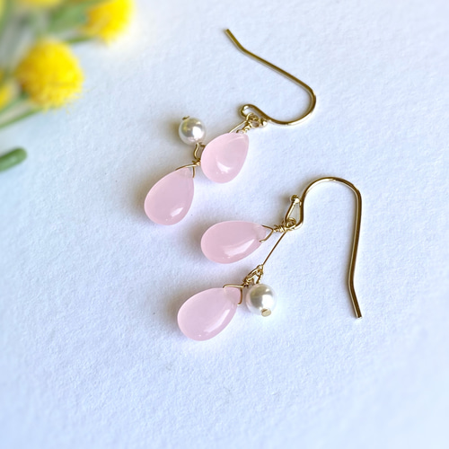 14kgf 桜の花びらピアス/イヤリング ピアス（フック・チェーン