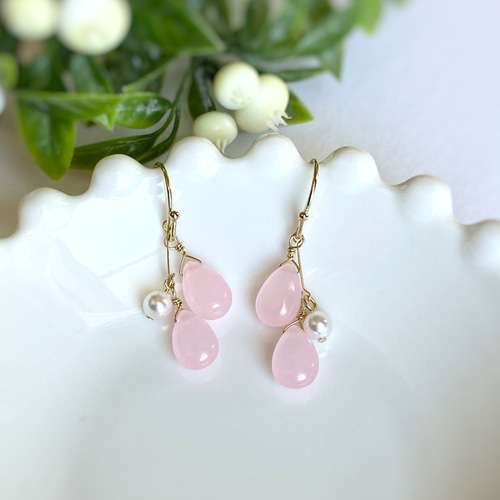 14kgf 桜の花びらピアス/イヤリング ピアス（フック・チェーン