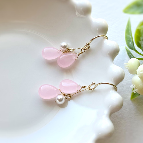 14kgf 桜の花びらピアス/イヤリング ピアス（フック・チェーン