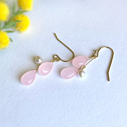 14kgf 桜の花びらピアス/イヤリング ピアス（フック・チェーン