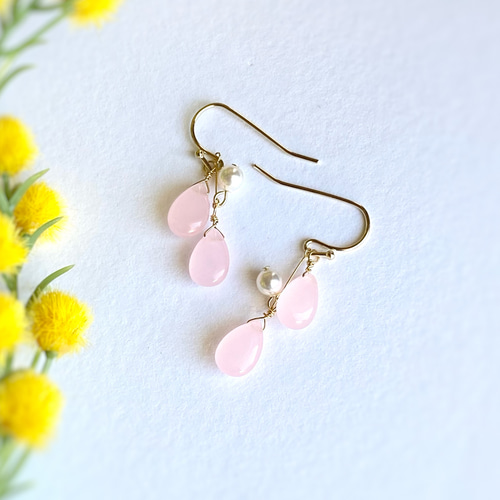 14kgf 桜の花びらピアス/イヤリング ピアス（フック・チェーン