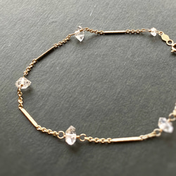 14kgf NY Herkimer diamond Station bracelet  Dream Crystal 4枚目の画像