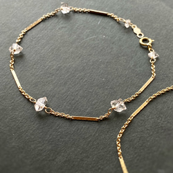14kgf NY Herkimer diamond Station bracelet  Dream Crystal 6枚目の画像