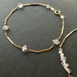 14kgf NY Herkimer diamond Station bracelet  Dream Crystal 7枚目の画像