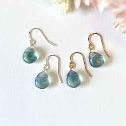 うさねこハンドメイド❇︎フローライトのピアス14kgf うさねこ様専用ハンドメイド❇︎フローライトのピアス14kgf