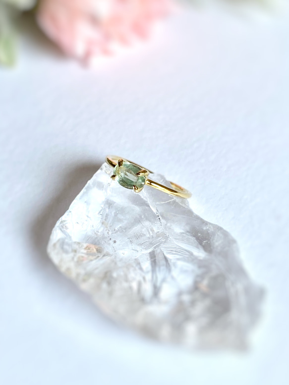 グリーンカイヤナイトの指輪 宝石質AAA/sv925  フリーサイズ 5枚目の画像