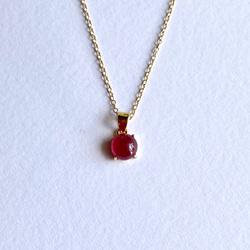 宝石質ルビー 6mm 薔薇色のネックレス AAA 6mm  14kgf 3枚目の画像