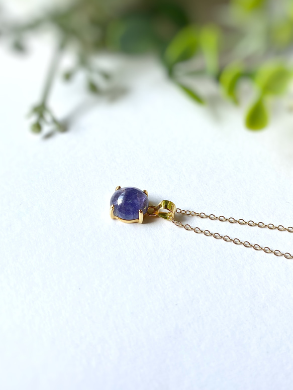 Tanzanite necklace 8mm 14kgf December birthstone 宝石質 3枚目の画像