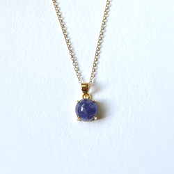 Tanzanite necklace 8mm 14kgf December birthstone 宝石質 2枚目の画像