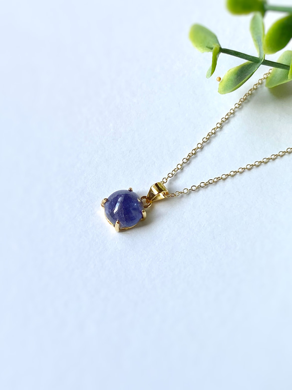 Tanzanite necklace 8mm 14kgf December birthstone 宝石質 1枚目の画像