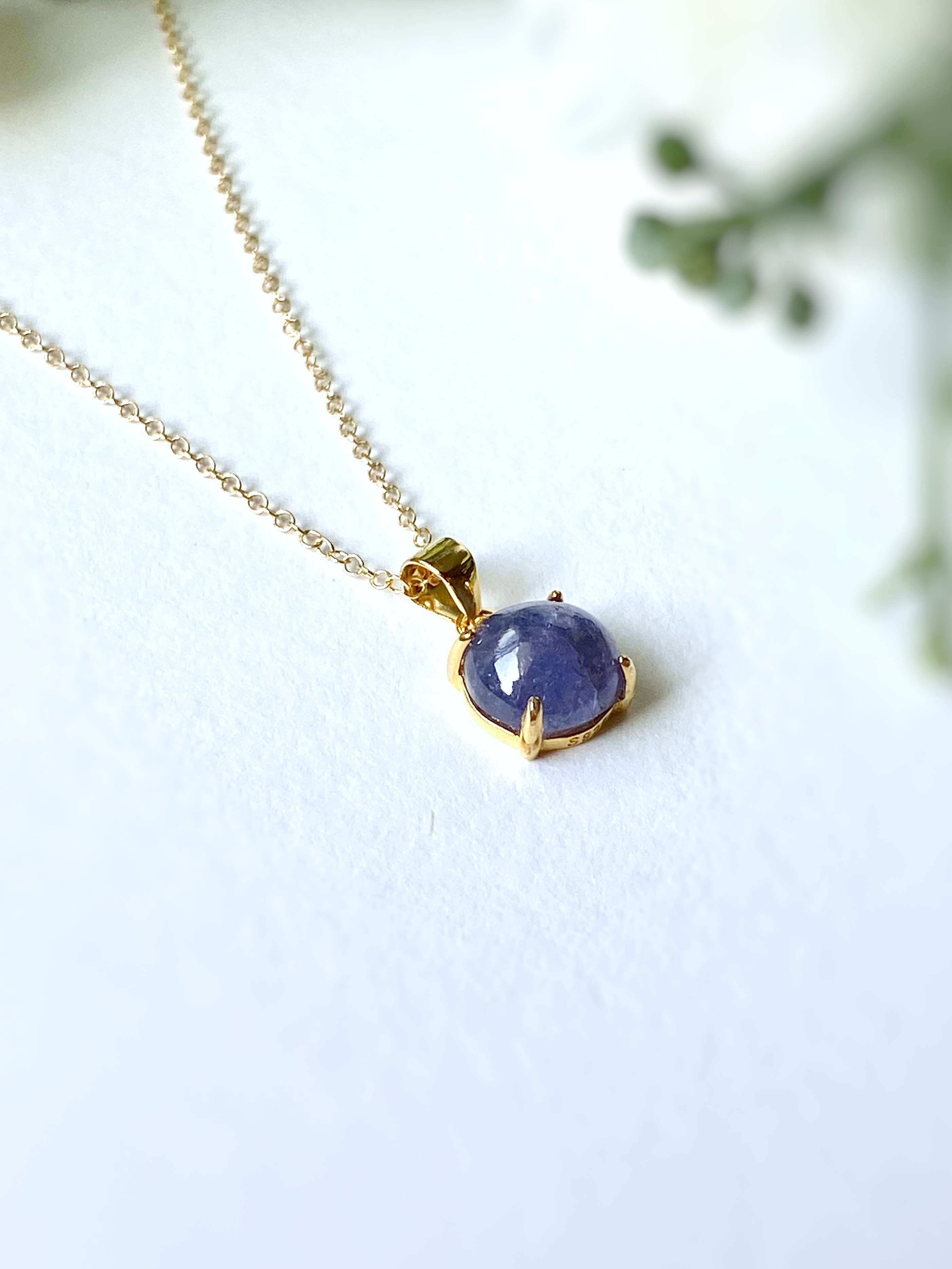 Tanzanite necklace 8mm 14kgf December birthstone 宝石質