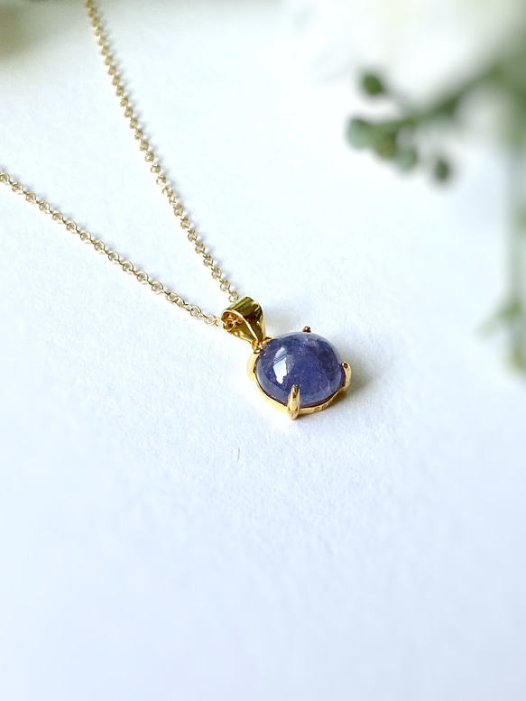 Tanzanite necklace 8mm 14kgf December birthstone 宝石質 4枚目の画像