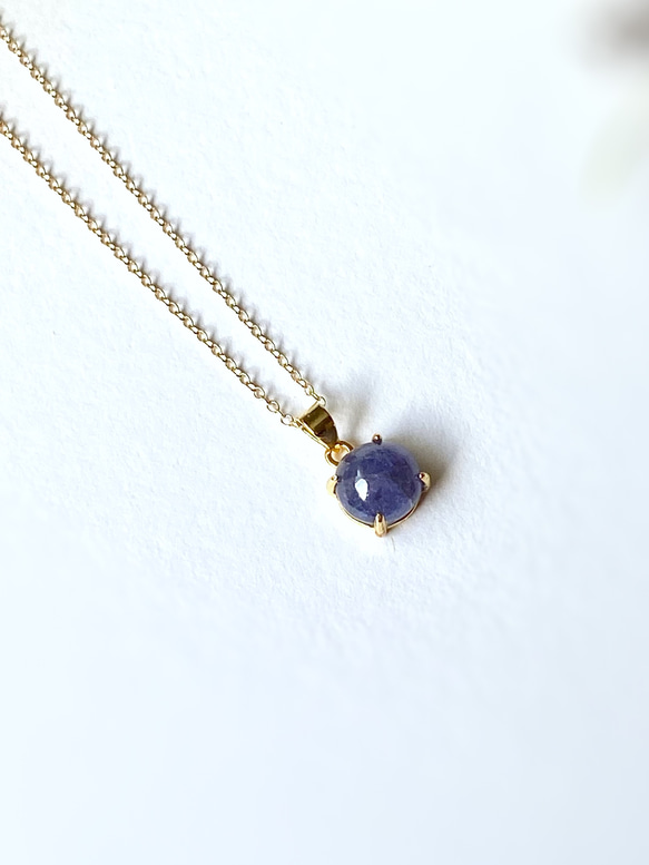 Tanzanite necklace 8mm 14kgf December birthstone 宝石質 6枚目の画像