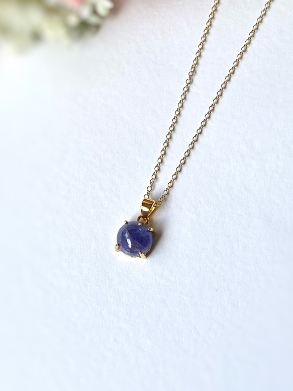 Tanzanite necklace 8mm 14kgf December birthstone 宝石質 7枚目の画像