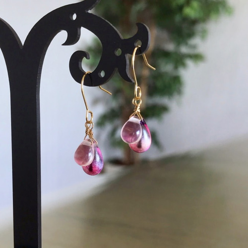 【新作】薔薇×チェコビーズピアス　イヤリング it-645d859f30a21-1200.jpg