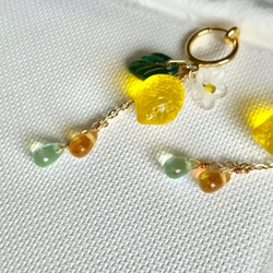 再次上架♡檸檬季捷克玻璃珠圈形耳環 第6張的照片