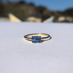 再販♡ カイヤナイトの指輪 宝石質AAA- /sv925  18KGP　14kgfへ変更可能 2枚目の画像