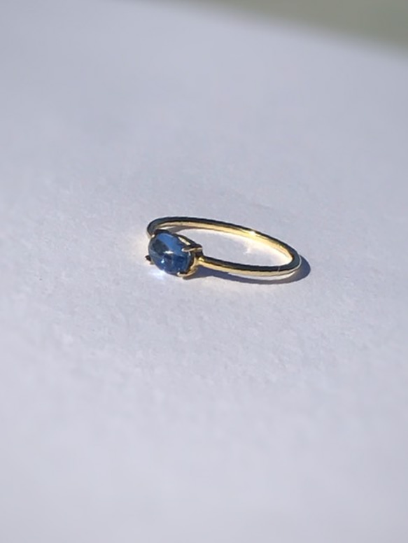 再販♡ カイヤナイトの指輪 宝石質AAA- /sv925  18KGP　14kgfへ変更可能 6枚目の画像