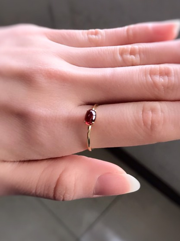 再販♡ モザンビークガーネットの指輪 宝石質AAA－ /sv925  14kgfへ変更可能 6枚目の画像