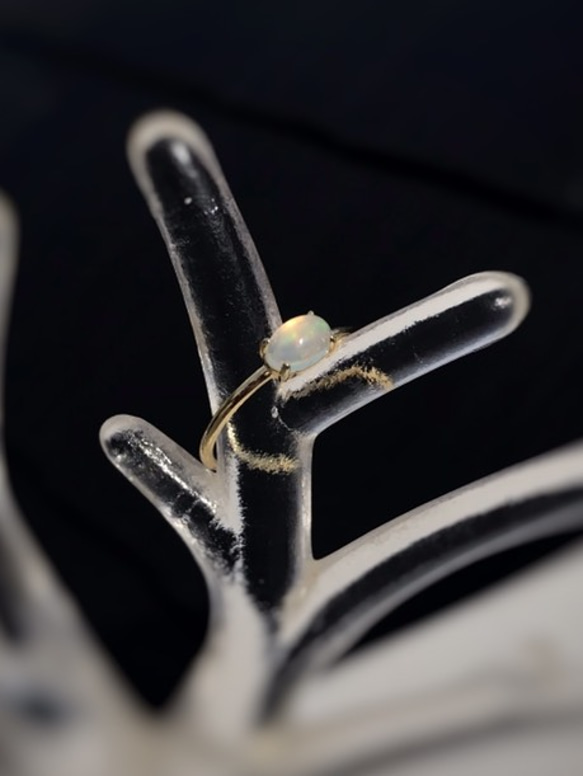 再販♡ 宝石質エチオピア産オパールの指輪 AAA/sv925 14kgfへ変更可能 3枚目の画像
