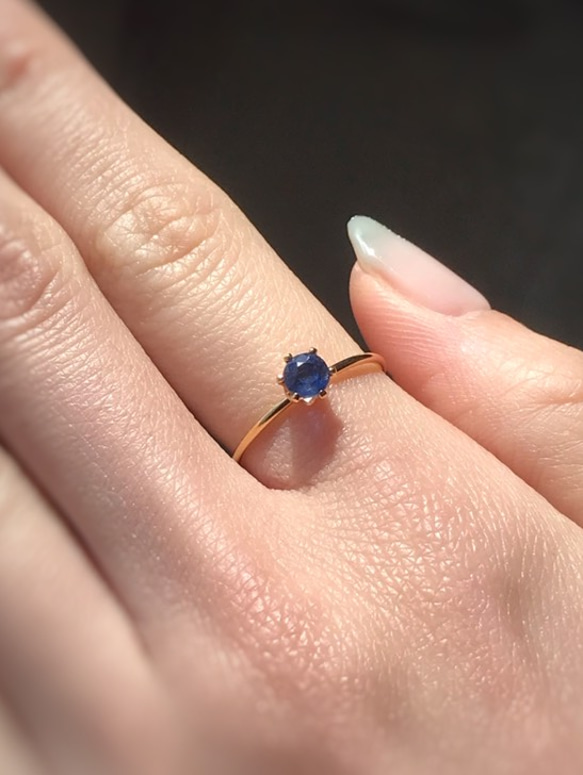 特集掲載♡ 14kgf 宝石質 カイヤナイト AAAの指輪  〜晴れやかブルー2020〜 2枚目の画像