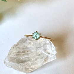 再販♡ 14kgf 宝石質 グリーンカイヤナイト AAAの指輪 2枚目の画像