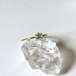 再販♡ 14kgf 宝石質 グリーンカイヤナイト AAAの指輪 7枚目の画像