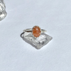 石、ストーン！ 太陽神の石 宝石質サンストーン AAA- の指輪 8×6mm フリーサイズ