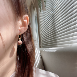 [免運費] Kororin Hoop Chocolat BR Mizuhiki Titanium Earrings 耳環 第5張的照片