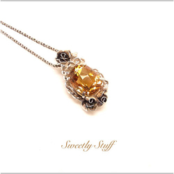 薔薇花中的寶石～黃水晶項鍊 第1張的照片
