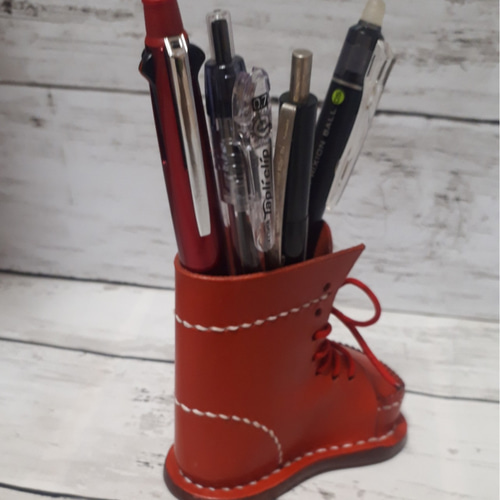 受注製作] 革 靴 ペン立て ペンケース 手作り工房 通販 10181375