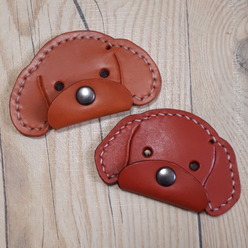 受注製作] 革 犬 キーホルダー キーホルダー 手作り工房 通販