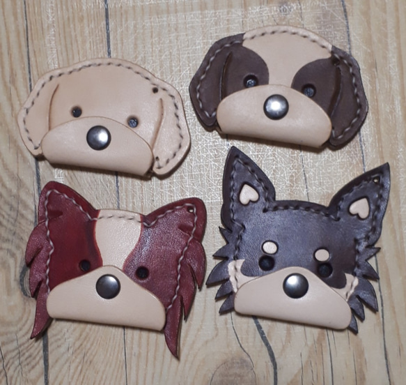 受注製作] 革 犬 キーホルダー キーホルダー 手作り工房 通販｜Creema 