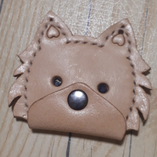 受注製作] 革 犬 キーホルダー キーホルダー 手作り工房 通販