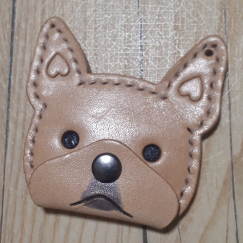 受注製作] 革 犬 キーホルダー キーホルダー 手作り工房 通販