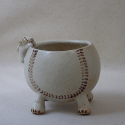 野球ワンコボウル(茶) 2枚目の画像