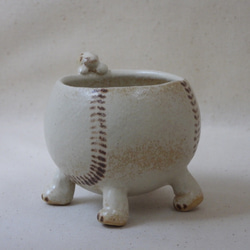 野球ワンコボウル(茶) 3枚目の画像