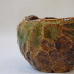 ゴツゴツ陶製植木鉢(緑) 7枚目の画像