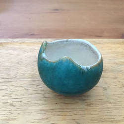 青の陶食器シリーズ  ネコみみ 豆碗 6枚目の画像