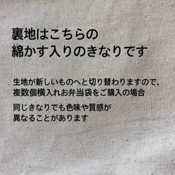 送料無料！【受注制作】横入れお弁当袋　ボタン 5枚目の画像