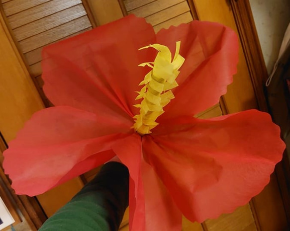ジャイアントフラワー　ハイビスカス Lサイズ レッド 【花径約50cm】 2枚目の画像