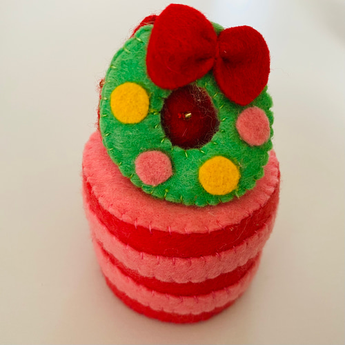 フェルトままごと クリスマスケーキ サンタさんセット おもちゃ・人形