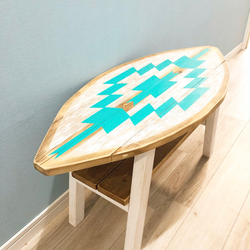 new！！ 木製サーフボード ローテーブル オルテガ柄 ロー