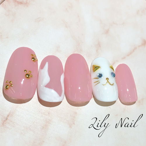 白猫ネイルチップ ネイルチップ（つけ爪） Lily Nail 通販 12915806